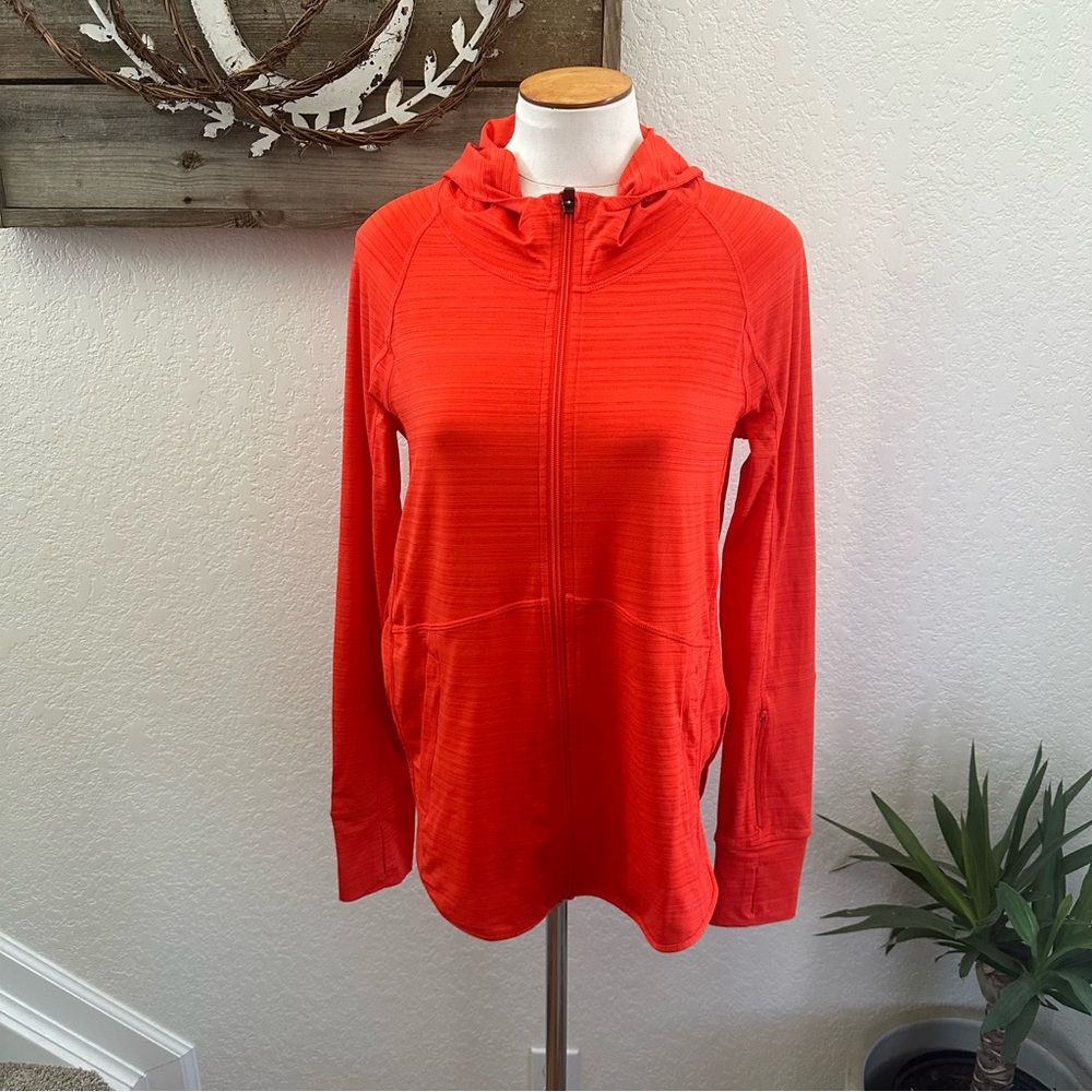 Athleta Baja UPF Hooded Jacket‎ Bright red orange Size Small 755726 Beach Travel